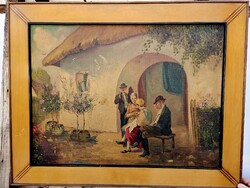 Gyertyányi Németh Gyula Street Scene in the Courtyard 1940