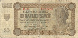 20 korun korona 1942 Szlovákia 4.