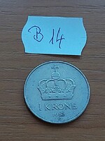 NORVÉGIA 1 KORONA 1982 Réz-nikkel, V.Olav király  B14