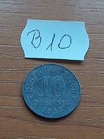 NÉMET BIRODALOM DEUTSCHES REICH 10 PFENNIG 1920 Cink, II. Vilmos  B10