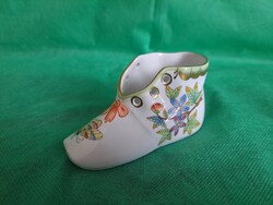 Herendi  Victoria mintás cipő, piros masnis cipőfűzővel, (Viktória)