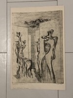 Finta Edit: Válaszfalak - rézkarc