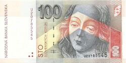 100 korun korona 2001 Szlovákia UNC