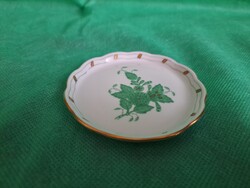 Herendi, zöld Apponyi mintás poháralátét, tálka