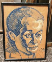 SCHEIBER HUGÓ- Férfiportré-