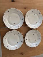 Zsolnay arany tollazott apró virágos nagy lapos tányér 23,5cm 8 db