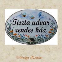Tűzzománc házszám tábla, egyedi, megrendelésre.