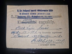 1944, kilépési engedély a honvéd vörökeresztes üdülőből, ritka