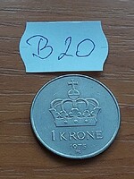 NORVÉGIA 1 KORONA 1975 Réz-nikkel, V.Olav király   B20