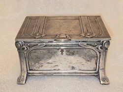 Szecessziós ezüst cukordoboz Dianás szenzációs forma