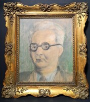 Diener-Dénes Rudolf: Nóti József arcképe (blondel keretben, pasztell grafika, XX. század eleje)