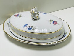 NEW! Hollóházi Dawn Pattern Butter Dish