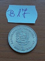VENEZUELA 1 BOLIVAR 1989 Acél nikkel bevonattal, Simón Bolívar  B17