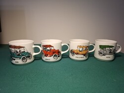 Retro alföldi porcelán autós bögre