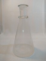 Vintage / mid century, szakított / kézzel készült üveg boros butella