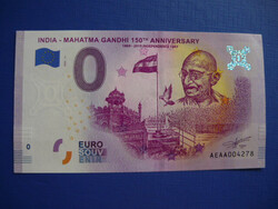 INDIA 0 EURO 2020 GANDHI 150.ÉVFORDULÓ, FÜGGETLENSÉG! SAS! RITKA EMLÉK PAPÍRPÉNZ! UNC
