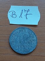 NÉMET BIRODALOM DEUTSCHES REICH 10 PFENNIG 1919 Cink, II. Vilmos   B17