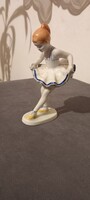 Hollóházi porcelán balerina figura