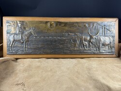 Renner Kálmán(1927-1994) - Hortobágyi bronz fali képe