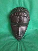 Afrikai fekete maszk, női fej, falidísz