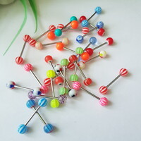 Acrylic ball tongue piercing