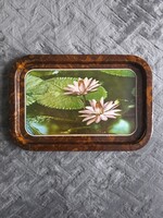 Retro fémtálca tavirózsa