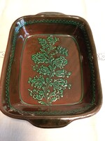 Józsa János korondi keramikus mester jelzett mázas kerámia sütő tálja !