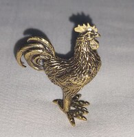 Miniatűr sárgaréz kakas figura