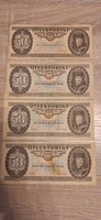 Régi papír 50 forint 4 db
