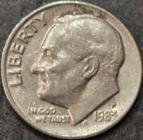 Amerikai Egyesült Államok, 1 dime, 1983.P., ﻿Roosevelt Dime