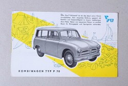 Ritka 70 éves AWZ P70 prospektus 1956 Trabant
