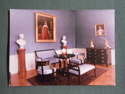 Képeslap,Forte fotó,Keszthely,Festetics kastély, Helikon múzeum,kék szoba látkép,részlet, 1970-