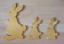 3db húsvéti akasztható fa nyuszi nyúl dekoráció kellék dísz