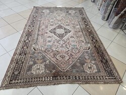 Iráni antikolt 165x240 shiraz-qashqai kézi csomózású gyapjú perzsa szőnyeg M01