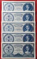 5db Egymilliárd Milpengő Bankjegy EF-aunc.