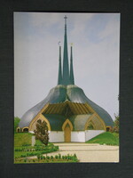 Képeslap,Paks,Szentlélek templom látkép,részlet, 1990-