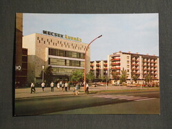 Képeslap,Pécs,Uránváros,Mecsek áruház,autóbusz megálló látkép,részlet,1971--