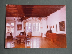 Képeslap,Forte fotó,Sopron,múzeum,Fabricius ház,lakószoba látkép,részlet, 1970-