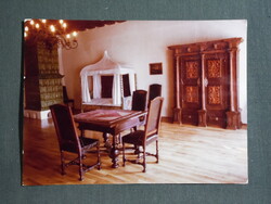 Képeslap,Forte fotó,Sopron,múzeum,Fabricius ház,lakószoba látkép,részlet, 1970-