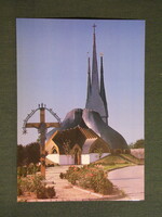 Képeslap,Paks,Szentlélek templom látkép,részlet, 1990-