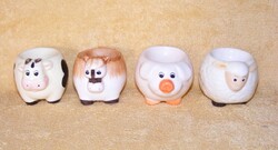Állatos porcelán tojástartó 4 db