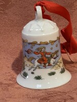 Hutschenreuther porcelán karácsonyi harang,csengő,1988,dísztárgy, karácsonyfadísz