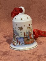 Hutschenreuther porcelán karácsonyi harang,csengő,2002,dísztárgy, karácsonyfadísz
