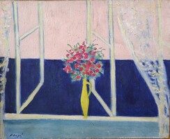 Böhm Lipót POLDI (1916- 1995) Virágcsokor, olaj farost 25x30