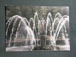 Képeslap,Oroszország,Leningrád,Szentpétervár,Petrodvorec palota,kastély,szökőkút látkép,1987-