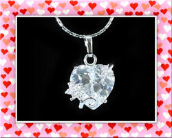 JELZETT 18 KT-S FEHÉR ARANNYAL GALVANIZÁLT SWAROVSKI KRISTÁLY MEDÁLOS RÓDIUMOS NYAKLÁNC