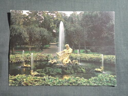 Képeslap,Oroszország,Leningrád,Szentpétervár,Petrodvorec palota,kastély,szökőkút látkép,1987-