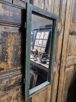 Régi ablakból készített tükör, rusztikus tükör, vintage 100 éves ablakszárny betükrözve 4