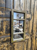Régi ablakból készített tükör, rusztikus tükör, vintage 100 éves ablakszárny betükrözve 1