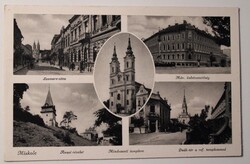 Képeslap, Miskolc részletek, Erzsébet tér, Béka, 1943 Margit fényképészet Márton Jenő felvétele.
